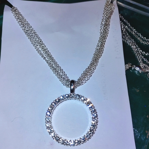 Circle of Sparkling Crystal Stones Pendant - Picture 3 of 8